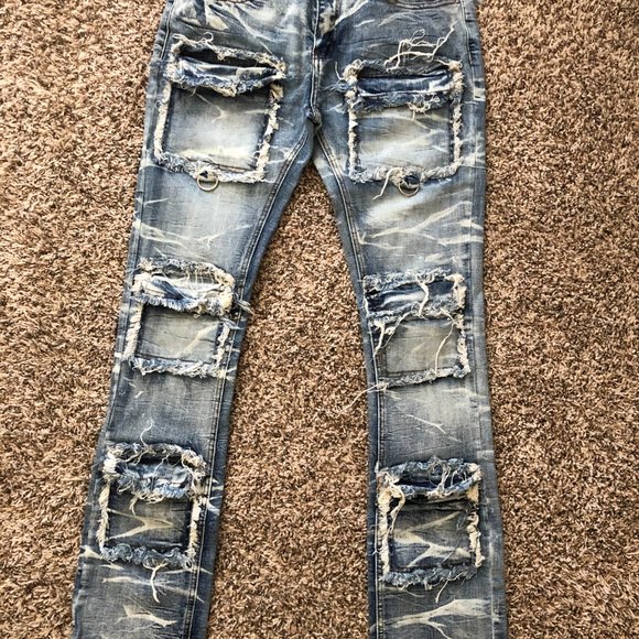Kontrol Los Angeles Men's Stacked Denim Distressed Jeans - Elevate Your Holiday - Picture 4 of 16